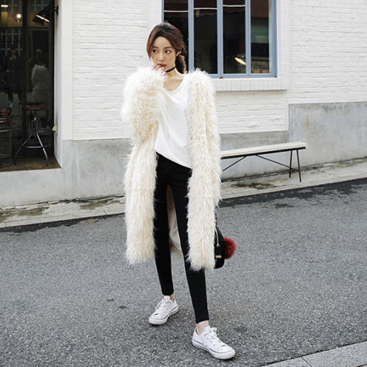 Women's Fluffy Throw-Over Coat