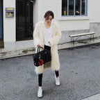 Women's Fluffy Throw-Over Coat