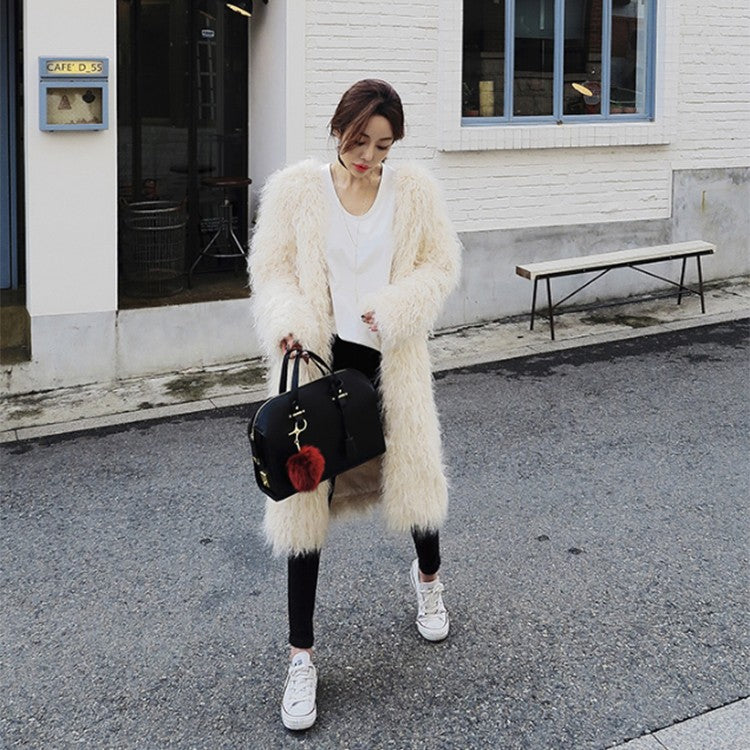 Women's Fluffy Throw-Over Coat