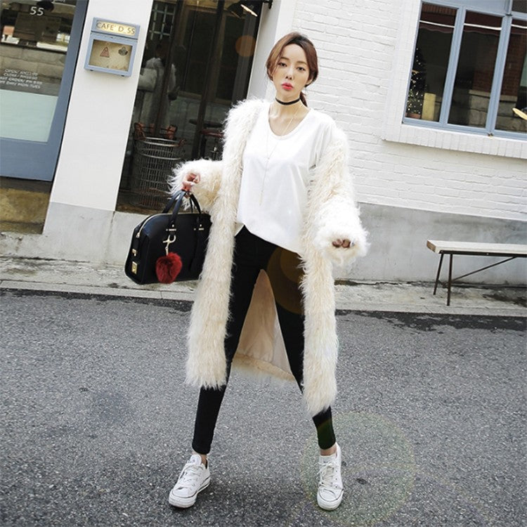 Women's Fluffy Throw-Over Coat