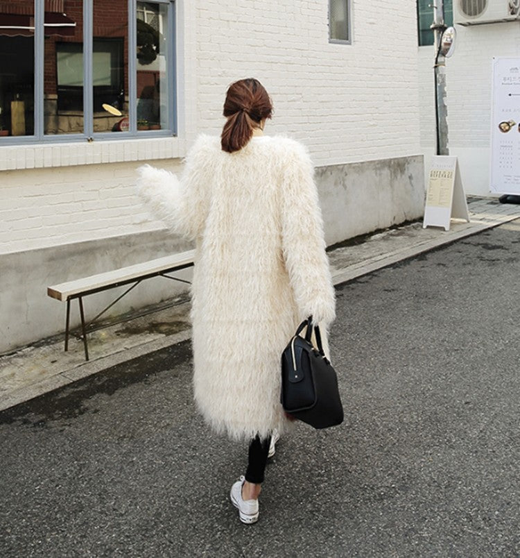 Women's Fluffy Throw-Over Coat