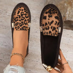 Comfortable Women's Slip-Ons with Leopard Print