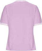 Casual Short-Sleeve Shirt with Striped Collar