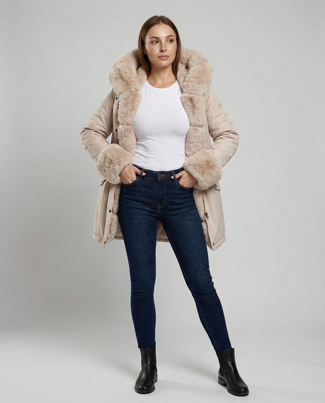 Elegant Women's Faux Fur Jacket
