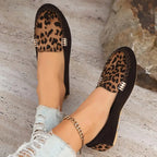 Comfortable Women's Slip-Ons with Leopard Print