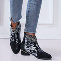 Embroidered Vintage Ankle Boots
