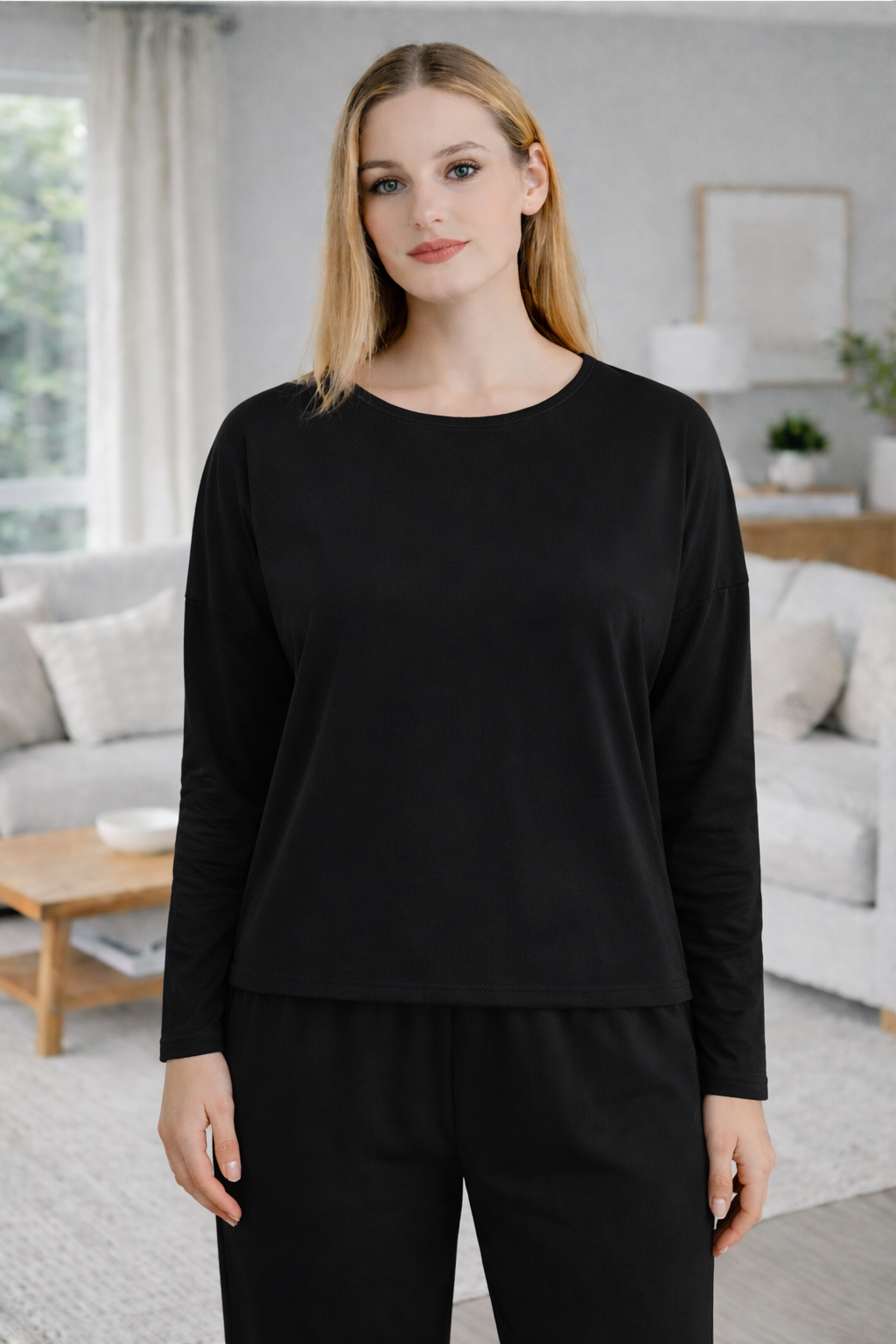 Casual Two-Piece Set with Wide Top and Loose Pants