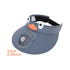 Kids' Sun Visor Hat with Cooling Fan