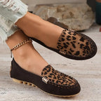 Comfortable Women's Slip-Ons with Leopard Print