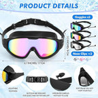 Swim goggles 3-piece set for adults & children