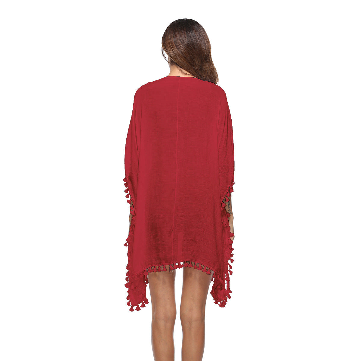 Women's Airy Kaftan with Colorful Crochet Embellishments