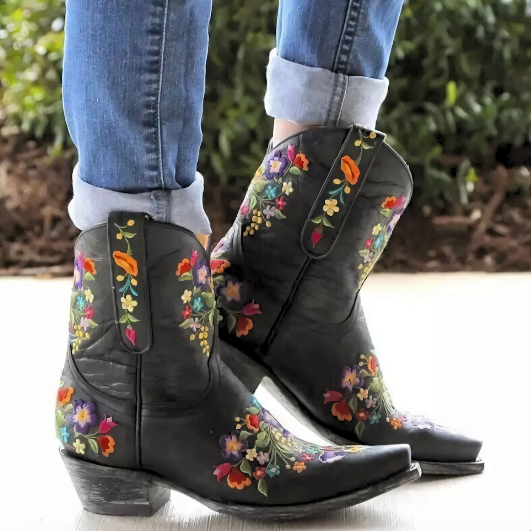 Women's Water-Resistant Vintage Style Cowgirl Boots