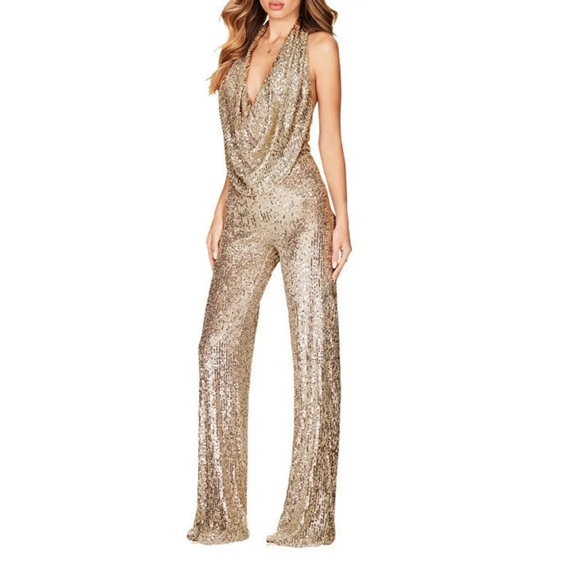 Elegant Women's Glitter Jumpsuit