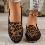Comfortable Women's Slip-Ons with Leopard Print