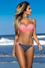 Women's Balconette Bikini with Side Ruching and Adjustable Straps
