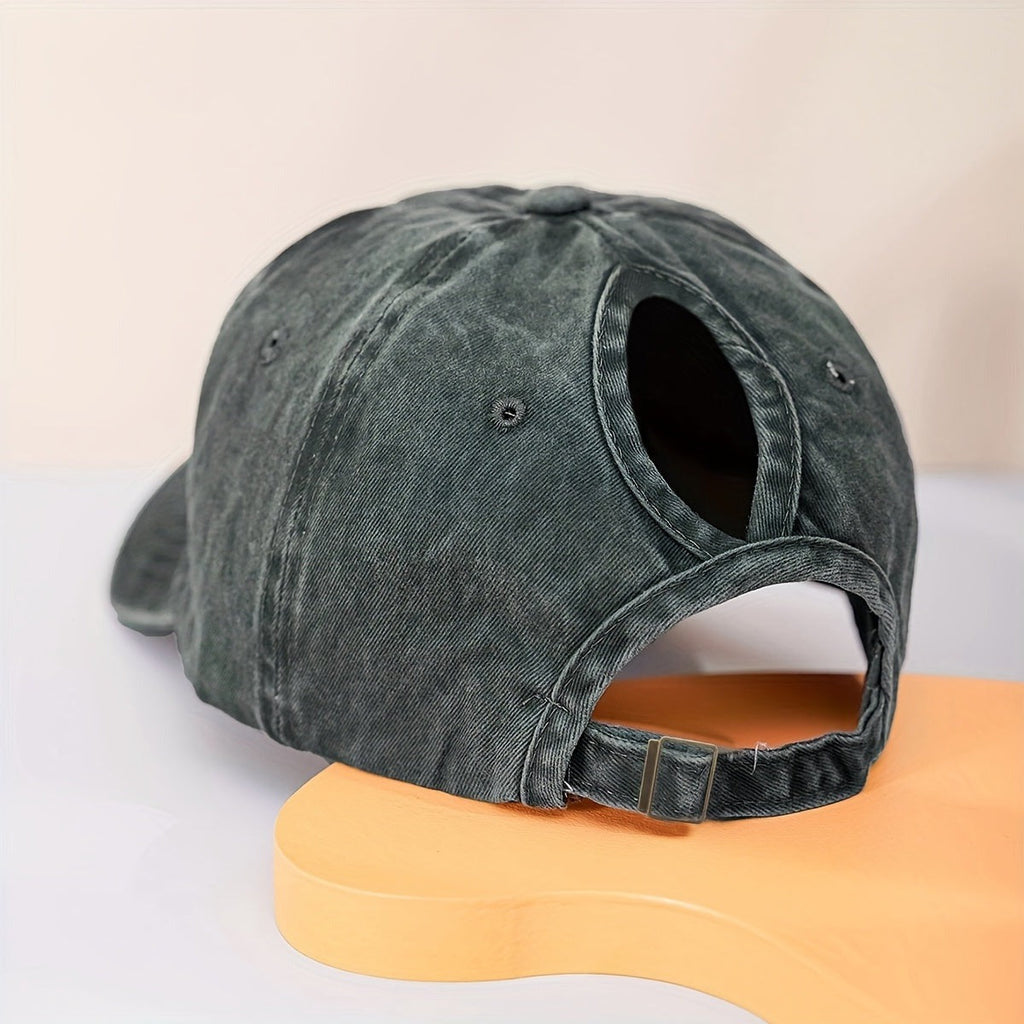 Ponytail Baseball Cap with Breathable Comfort and UV Protection