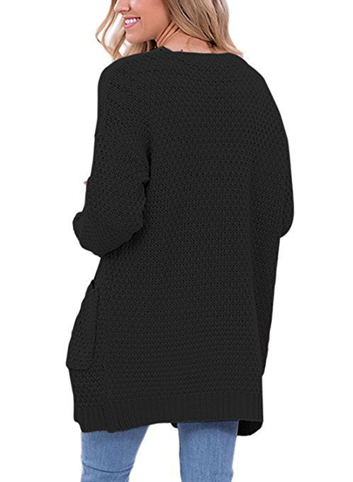Cozy Knit Cardigan with Pockets and Cable Knit Pattern