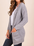 Cozy Knit Cardigan with Pockets and Cable Knit Pattern