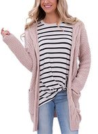 Cozy Knit Cardigan with Pockets and Cable Knit Pattern