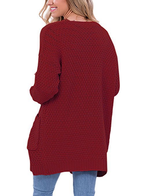 Cozy Knit Cardigan with Pockets and Cable Knit Pattern