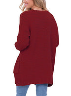 Cozy Knit Cardigan with Pockets and Cable Knit Pattern