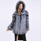 Women's Fluffy Faux Fur Wrap with Hood