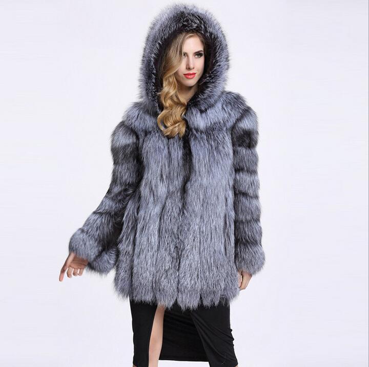 Women's Fluffy Faux Fur Wrap with Hood
