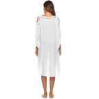 Women's Elegant Beach Cover-Up with Unique Crochet Trim