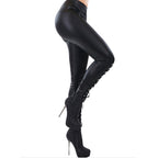 Women's Elegant Leggings with Lace-Up Detail