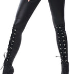 Women's Elegant Leggings with Lace-Up Detail