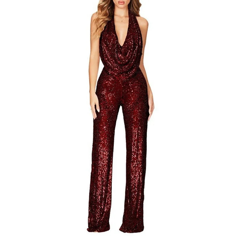 Elegant Women's Glitter Jumpsuit