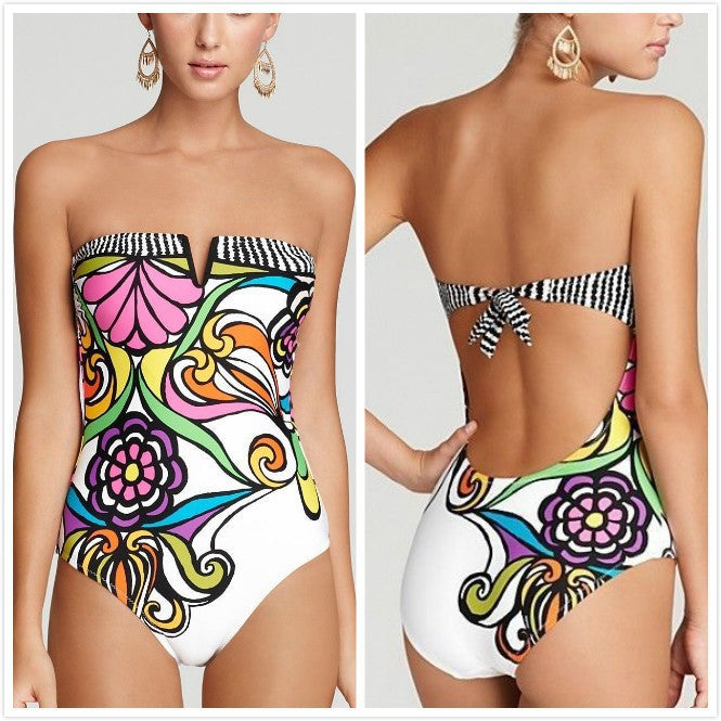 Women's Floral Bandeau Swimsuit