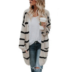 Striped Chunky Knit Cardigan