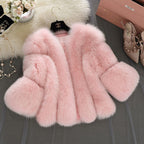 Women's Fluffy Faux Fur Coat with Wide Sleeves