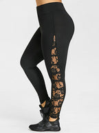 Women's Functional Sports Leggings with Lace Details