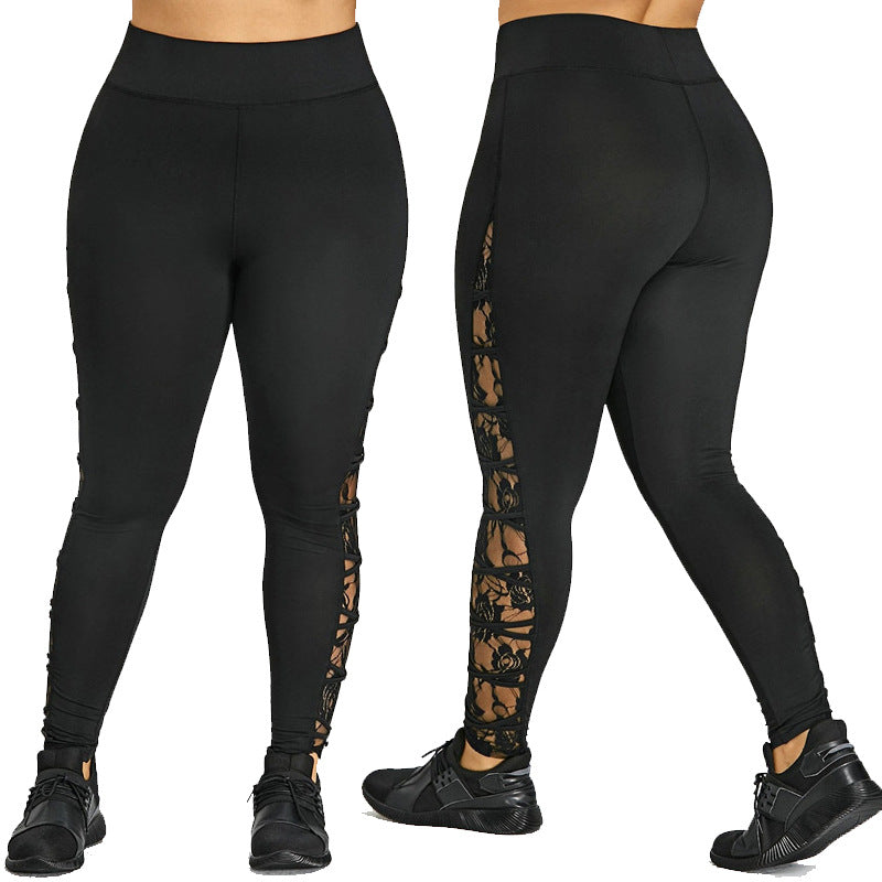 Women's Functional Sports Leggings with Lace Details