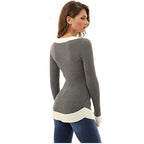 Elegant V-Neck Sweater in Fine Structural Knit