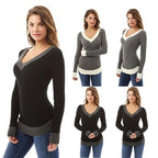 Elegant V-Neck Sweater in Fine Structural Knit