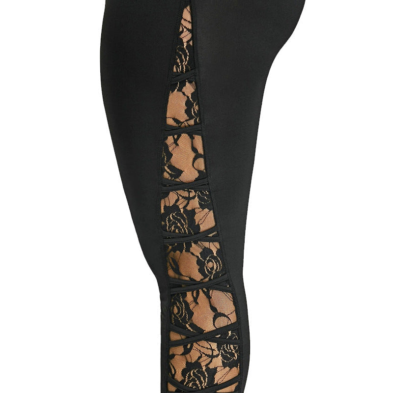 Women's Functional Sports Leggings with Lace Details