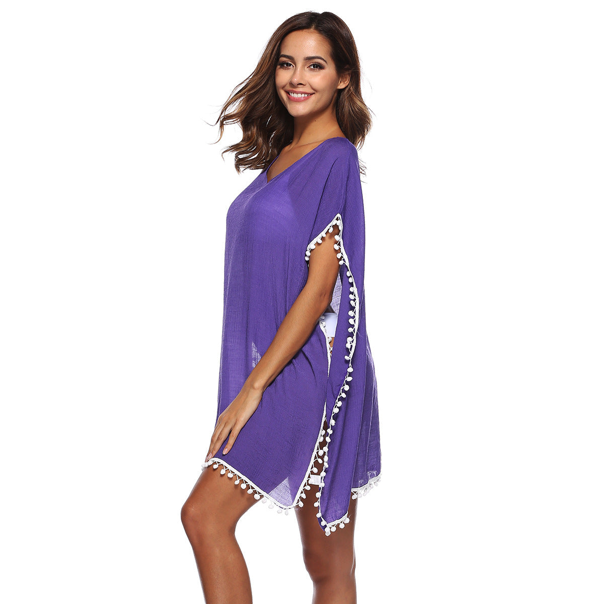 Women's Airy Beach Cover-Up with Playful Tassels