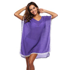 Women's Airy Beach Cover-Up with Playful Tassels