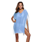 Women's Airy Beach Cover-Up with Playful Tassels