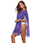 Women's Airy Beach Cover-Up with Playful Tassels