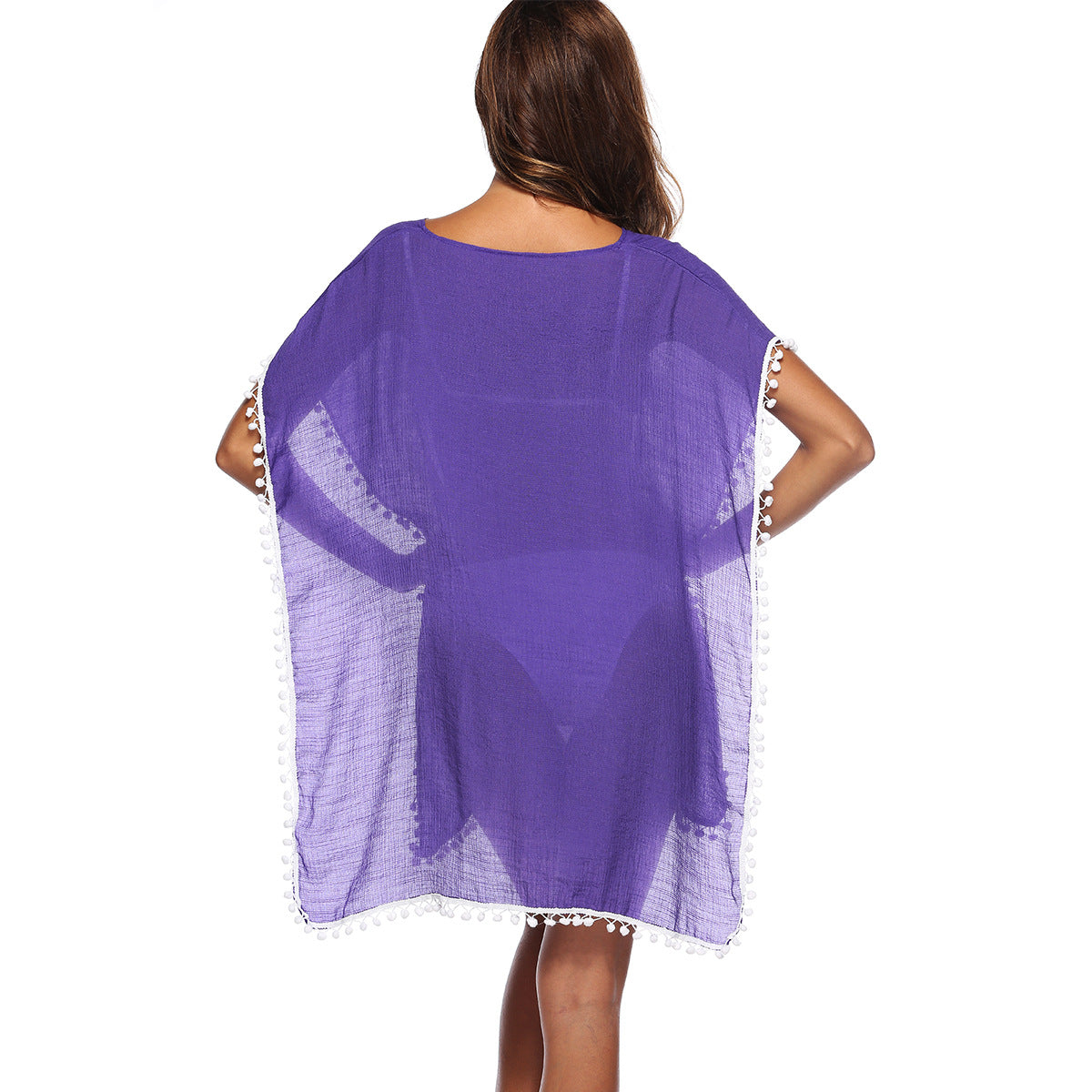 Women's Airy Beach Cover-Up with Playful Tassels