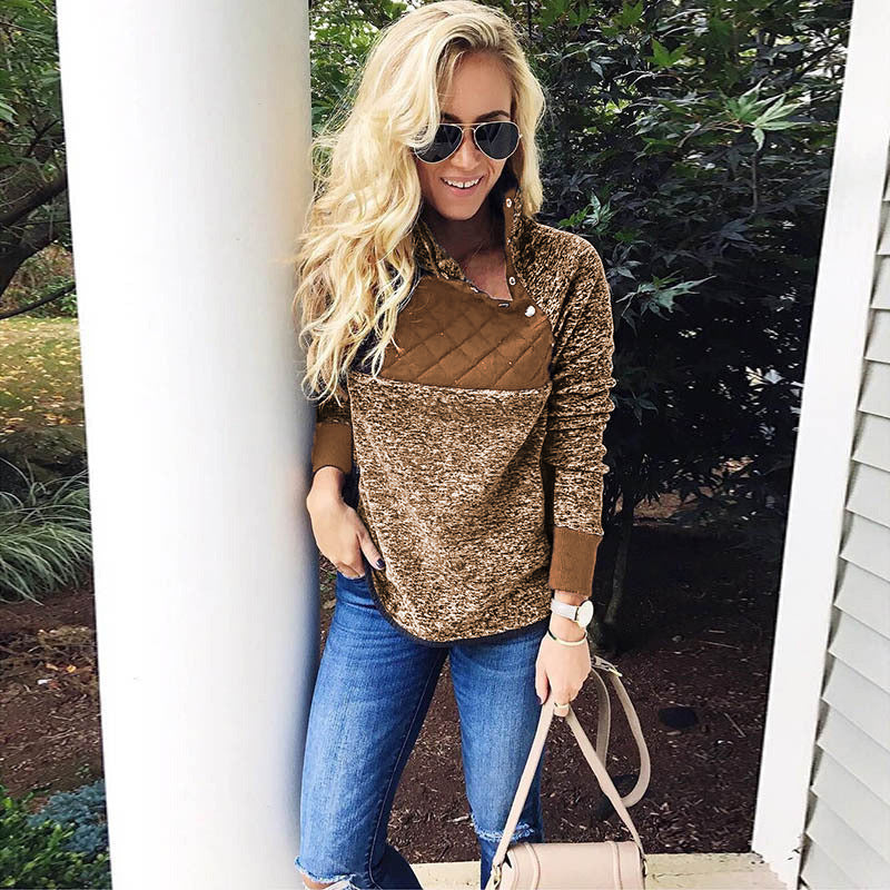 Women's Comfortable Hoodie with Stand-Up Collar