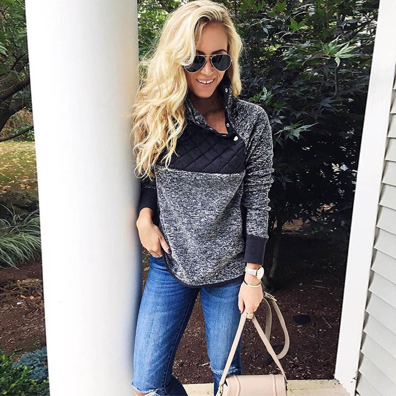 Women's Comfortable Hoodie with Stand-Up Collar