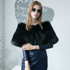 Women's Elegant Fur-Style Wrap with Soft, Voluminous Design