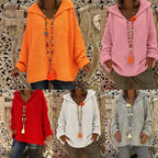 Women's Comfortable Knit Sweater with Hood and Casual Cut