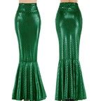 Mermaid Skirt with Shiny Scale Pattern and Flared Hem