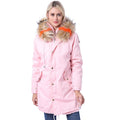 Women's Long Coat with Decorative Faux Fur Collar